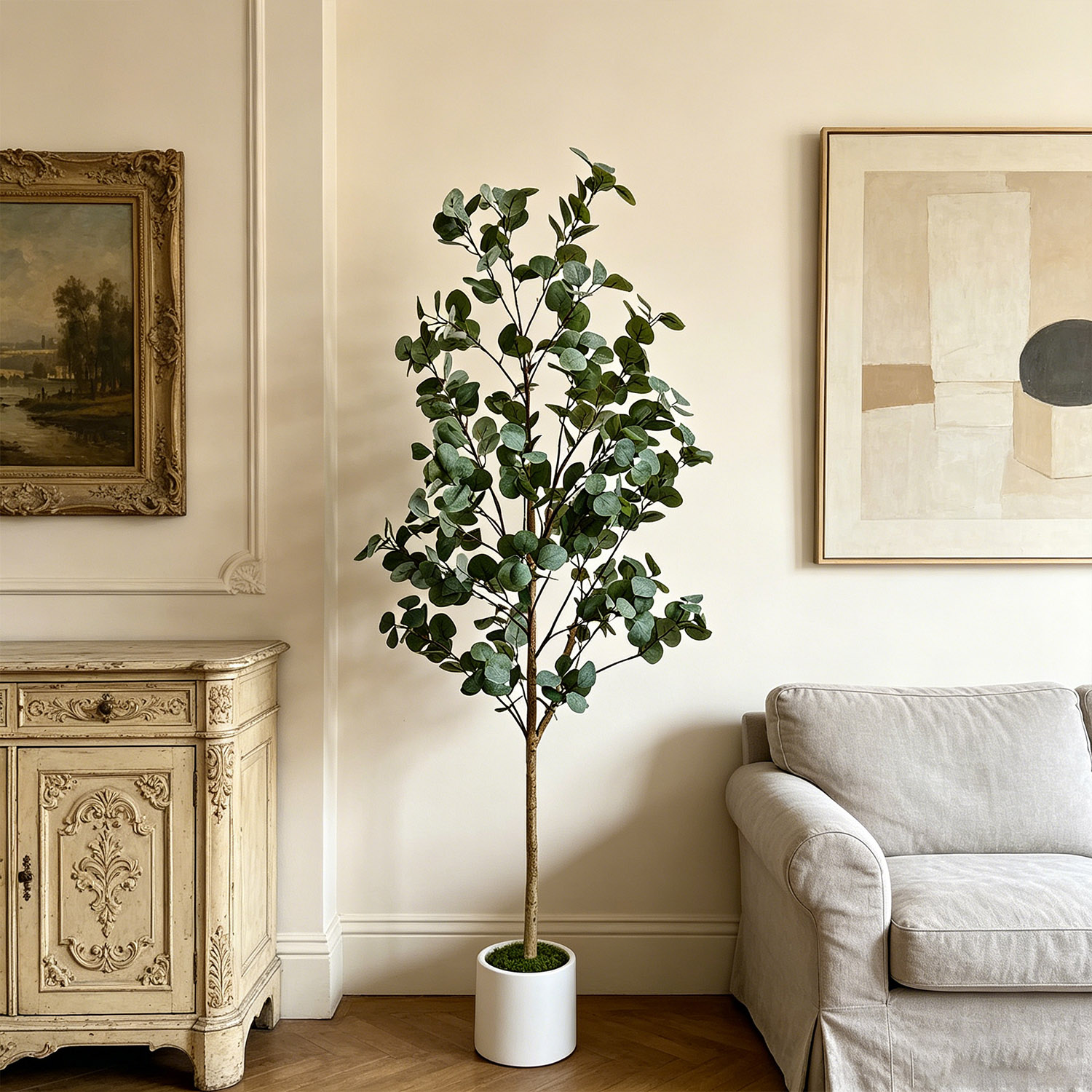 Dracaena Marginata - Árvore de Eucalipto Artificial de 120-155Cm/5.1Ft,